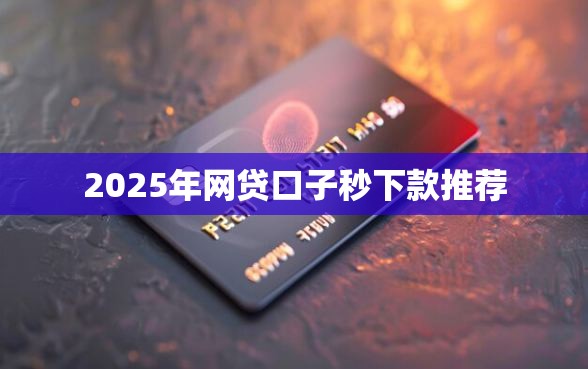 2025年网贷口子秒下款推荐