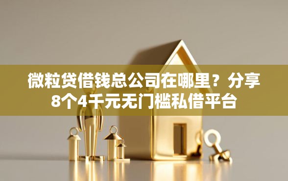 微粒贷借钱总公司在哪里？分享8个4千元无门槛私借平台