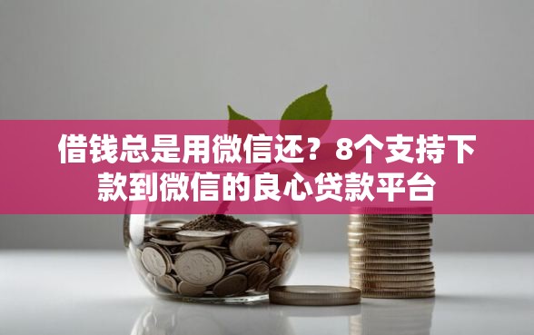 借钱总是用微信还？8个支持下款到微信的良心贷款平台