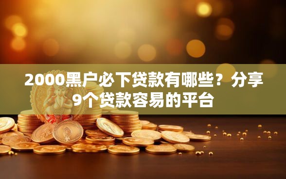2000黑户必下贷款有哪些？分享9个贷款容易的平台