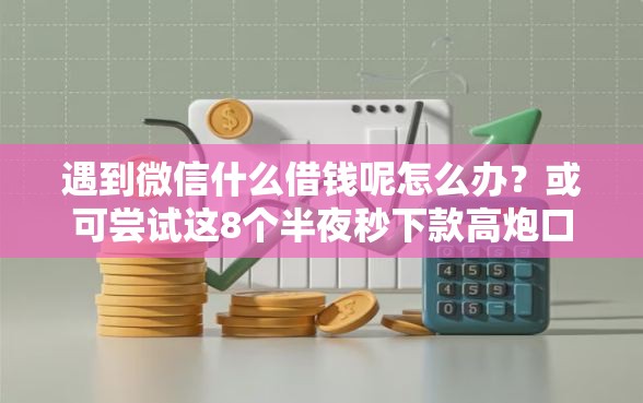 遇到微信什么借钱呢怎么办？或可尝试这8个半夜秒下款高炮口子