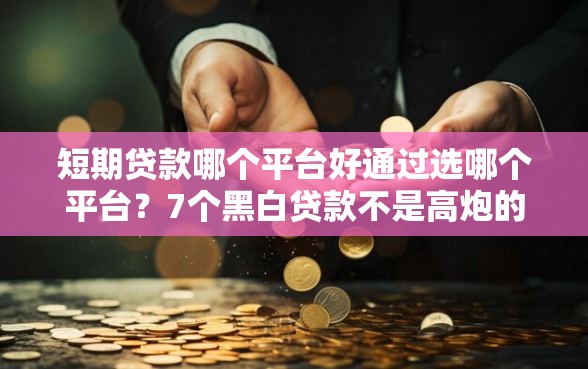 短期贷款哪个平台好通过选哪个平台？7个黑白贷款不是高炮的软件推荐