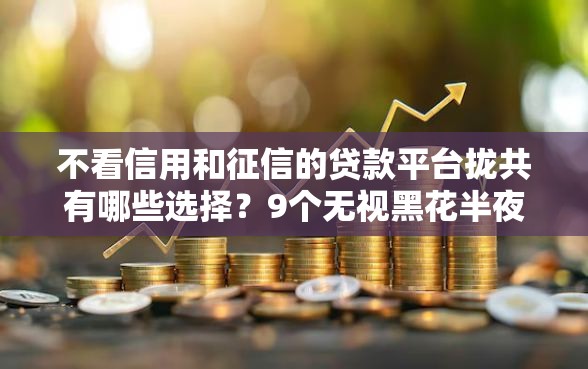 不看信用和征信的贷款平台拢共有哪些选择？9个无视黑花半夜下款的网贷平台详解