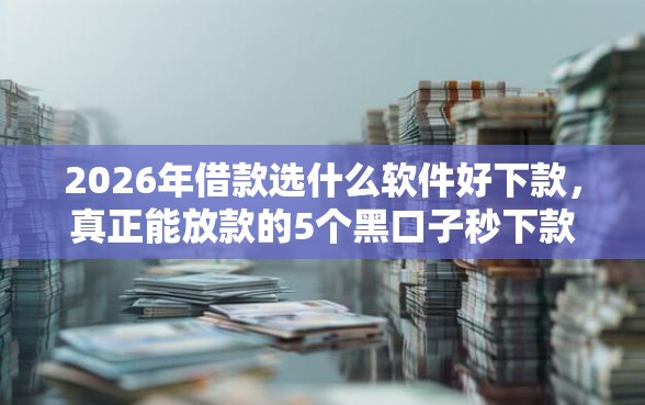 2026年借款选什么软件好下款，真正能放款的5个黑口子秒下款推荐