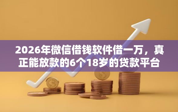 2026年微信借钱软件借一万，真正能放款的6个18岁的贷款平台推荐
