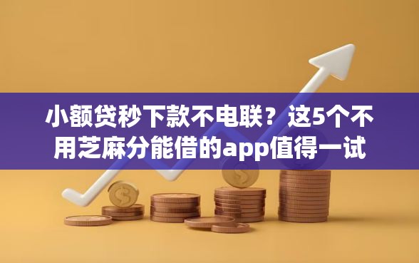 小额贷秒下款不电联？这5个不用芝麻分能借的app值得一试