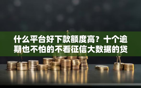 什么平台好下款额度高？十个逾期也不怕的不看征信大数据的贷款平台一定能下款