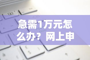 急需1万元怎么办？网上申请征信报告试试这6个无门槛平台