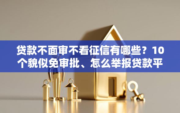 贷款不面审不看征信有哪些？10个貌似免审批、怎么举报贷款平台合集