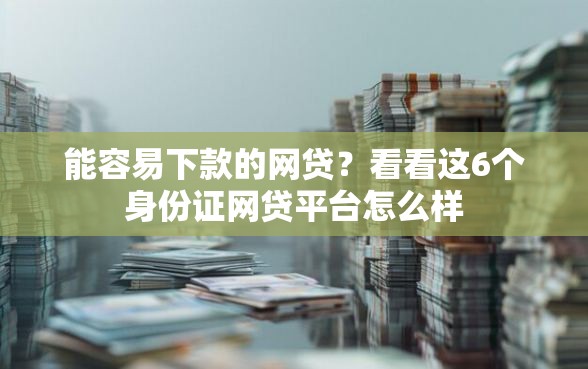能容易下款的网贷？看看这6个身份证网贷平台怎么样