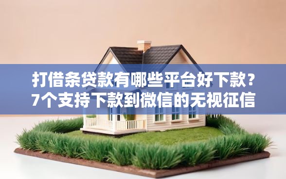 打借条贷款有哪些平台好下款？7个支持下款到微信的无视征信黑白100%秒下口子