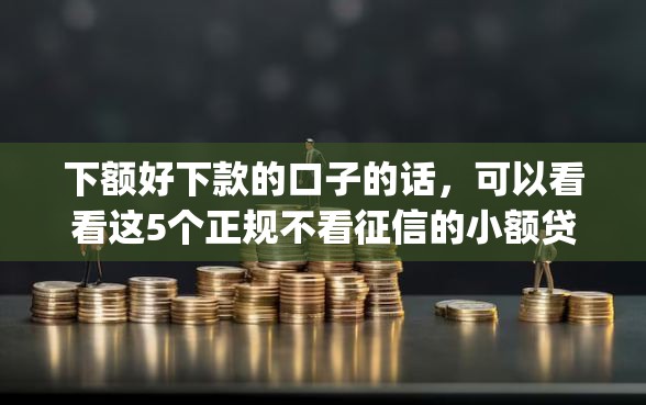 下额好下款的口子的话，可以看看这5个正规不看征信的小额贷款app