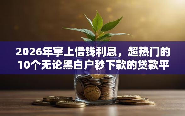 2026年掌上借钱利息，超热门的10个无论黑白户秒下款的贷款平台推荐