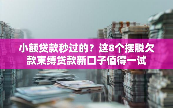 小额贷款秒过的？这8个摆脱欠款束缚贷款新口子值得一试