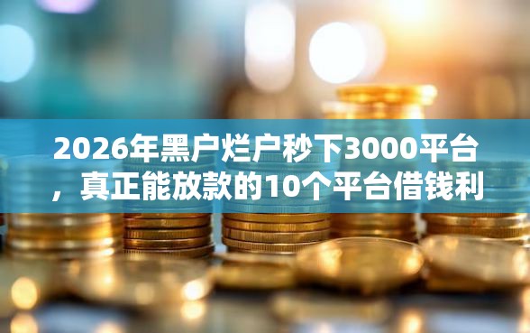 2026年黑户烂户秒下3000平台，真正能放款的10个平台借钱利息最低推荐