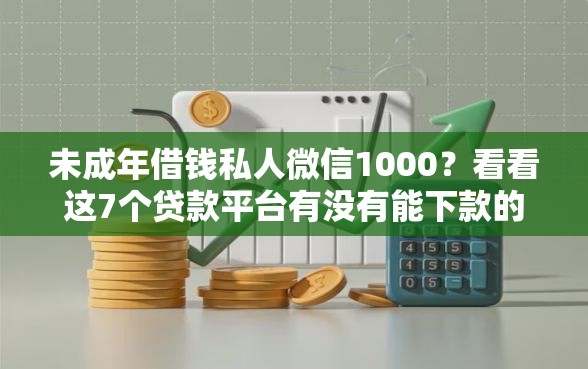 未成年借钱私人微信1000？看看这7个贷款平台有没有能下款的