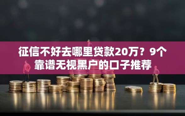 征信不好去哪里贷款20万？9个靠谱无视黑户的口子推荐