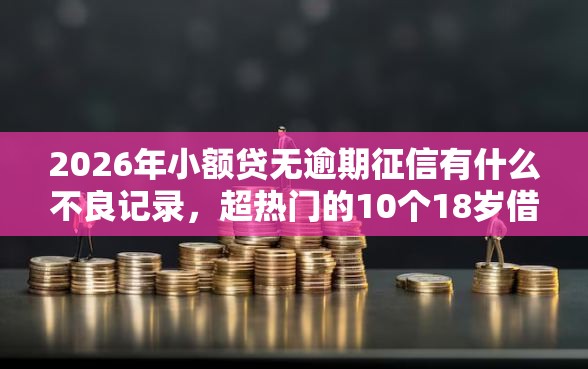 2026年小额贷无逾期征信有什么不良记录，超热门的10个18岁借钱平台推荐