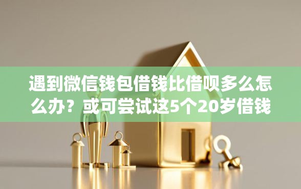 遇到微信钱包借钱比借呗多么怎么办？或可尝试这5个20岁借钱不求征信速借app