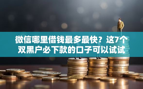 微信哪里借钱最多最快？这7个双黑户必下款的口子可以试试