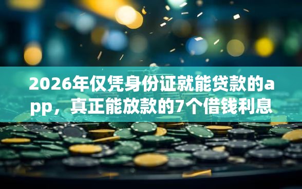 2026年仅凭身份证就能贷款的app，真正能放款的7个借钱利息低的平台推荐