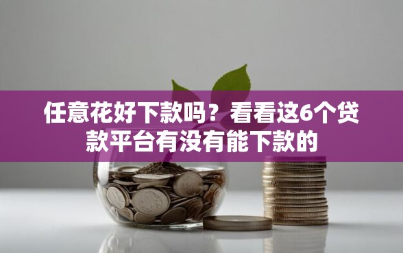 任意花好下款吗？看看这6个贷款平台有没有能下款的