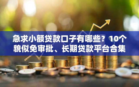 急求小额贷款口子有哪些？10个貌似免审批、长期贷款平台合集