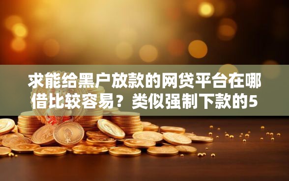 求能给黑户放款的网贷平台在哪借比较容易？类似强制下款的5个口子参考