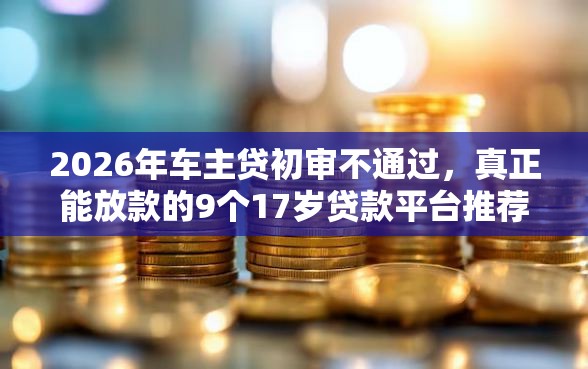 2026年车主贷初审不通过，真正能放款的9个17岁贷款平台推荐