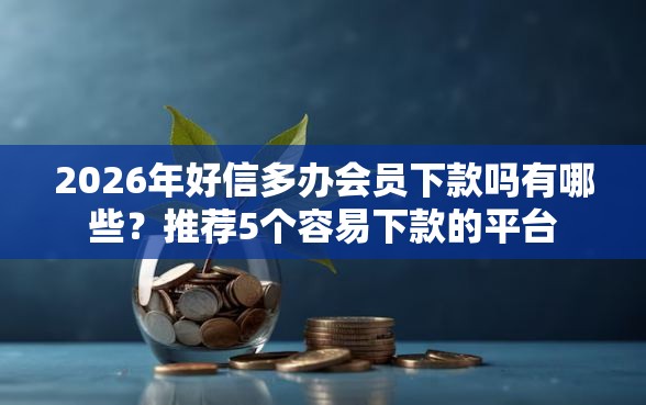 2026年好信多办会员下款吗有哪些？推荐5个容易下款的平台