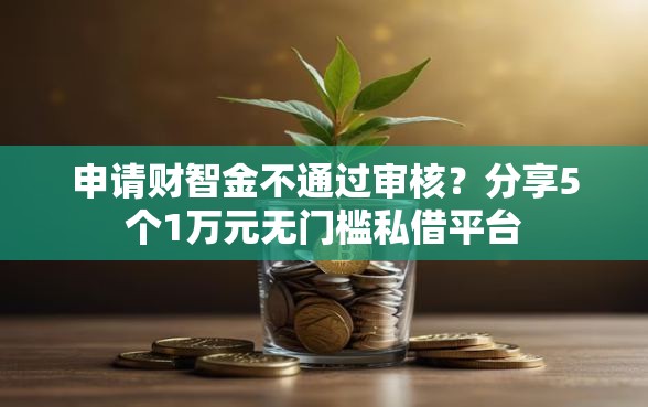 申请财智金不通过审核？分享5个1万元无门槛私借平台