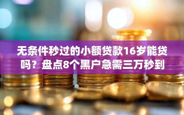 无条件秒过的小额贷款16岁能贷吗？盘点8个黑户急需三万秒到的的app给你参考