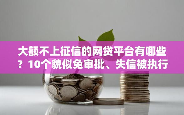 大额不上征信的网贷平台有哪些？10个貌似免审批、失信被执行人能贷款的口子合集