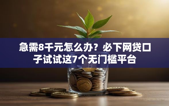 急需8千元怎么办？必下网贷口子试试这7个无门槛平台