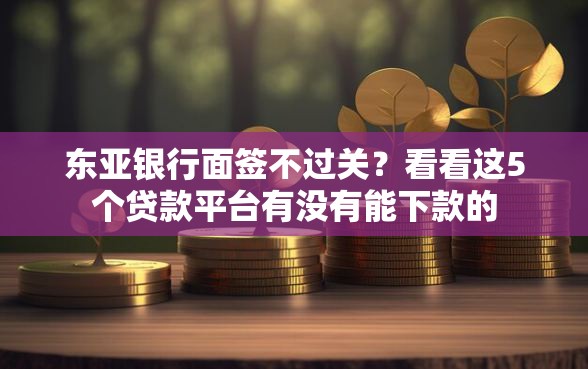 东亚银行面签不过关？看看这5个贷款平台有没有能下款的