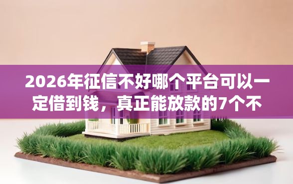 2026年征信不好哪个平台可以一定借到钱，真正能放款的7个不上征信报告的贷款app推荐