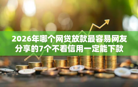 2026年哪个网贷放款最容易网友分享的7个不看信用一定能下款的贷款平台我觉得不错！