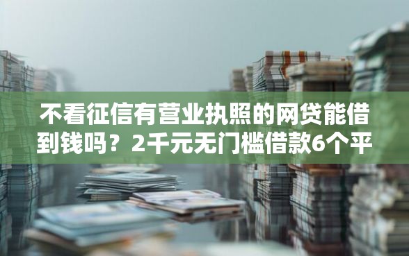 不看征信有营业执照的网贷能借到钱吗？2千元无门槛借款6个平台推荐