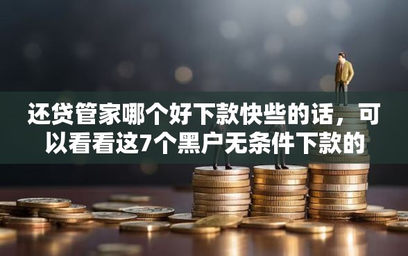 还贷管家哪个好下款快些的话，可以看看这7个黑户无条件下款的口子