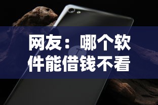 网友：哪个软件能借钱不看征信？求介绍几款21岁贷款平台