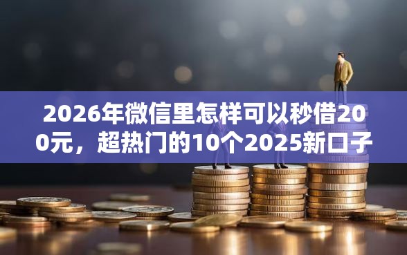 2026年微信里怎样可以秒借200元，超热门的10个2025新口子不用审核的方法推荐