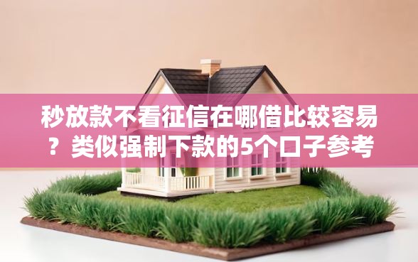 秒放款不看征信在哪借比较容易？类似强制下款的5个口子参考