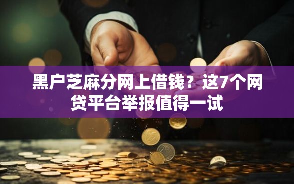 黑户芝麻分网上借钱？这7个网贷平台举报值得一试
