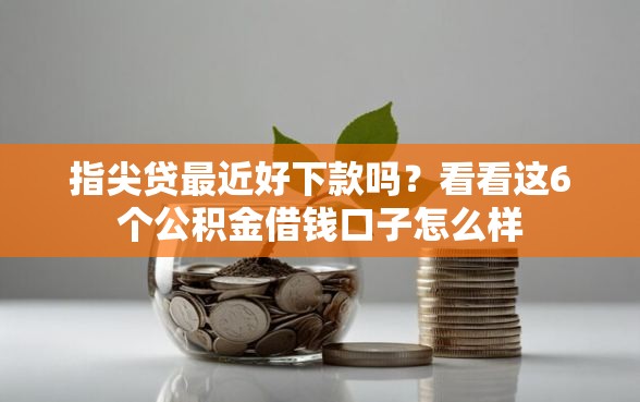 指尖贷最近好下款吗？看看这6个公积金借钱口子怎么样