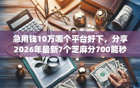 急用钱10万哪个平台好下，分享2026年最新7个芝麻分700能秒下的app