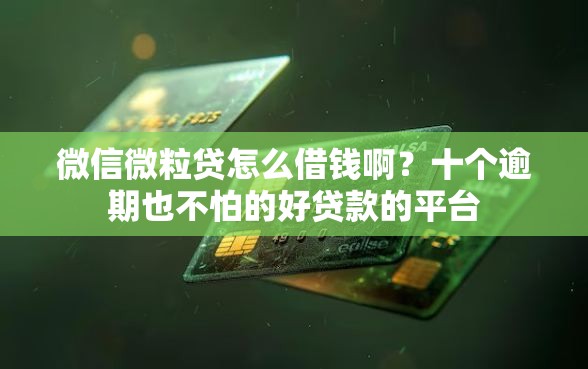 微信微粒贷怎么借钱啊？十个逾期也不怕的好贷款的平台