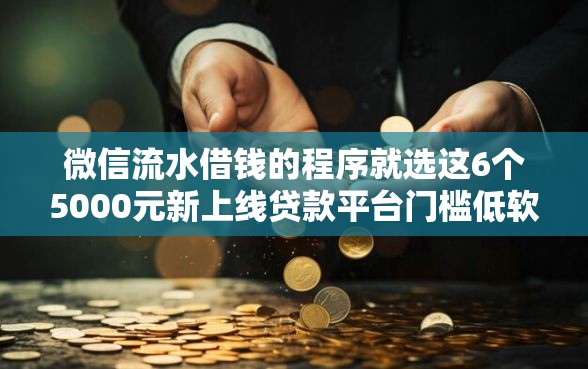 微信流水借钱的程序就选这6个5000元新上线贷款平台门槛低软件