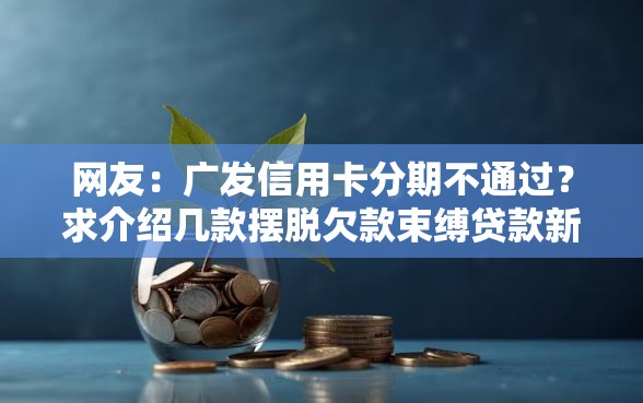 网友：广发信用卡分期不通过？求介绍几款摆脱欠款束缚贷款新口子