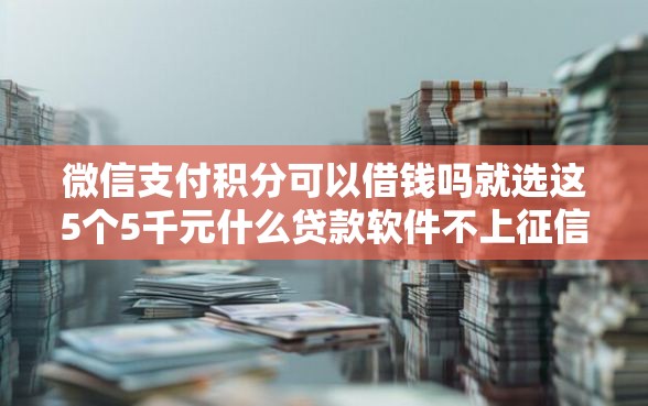 微信支付积分可以借钱吗就选这5个5千元什么贷款软件不上征信不用还