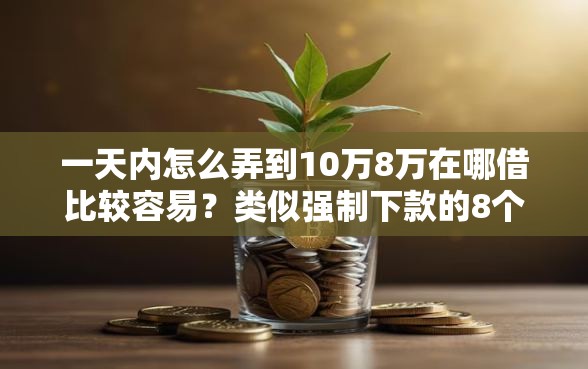 一天内怎么弄到10万8万在哪借比较容易？类似强制下款的8个口子参考